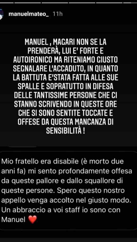 Staff di Manuel Bortuzzo su Instagram