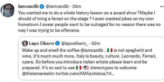 tweet lapo elkann e cardi b