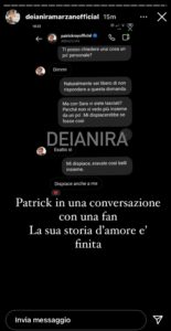 patrick ray pugliese, chat è finita con sara