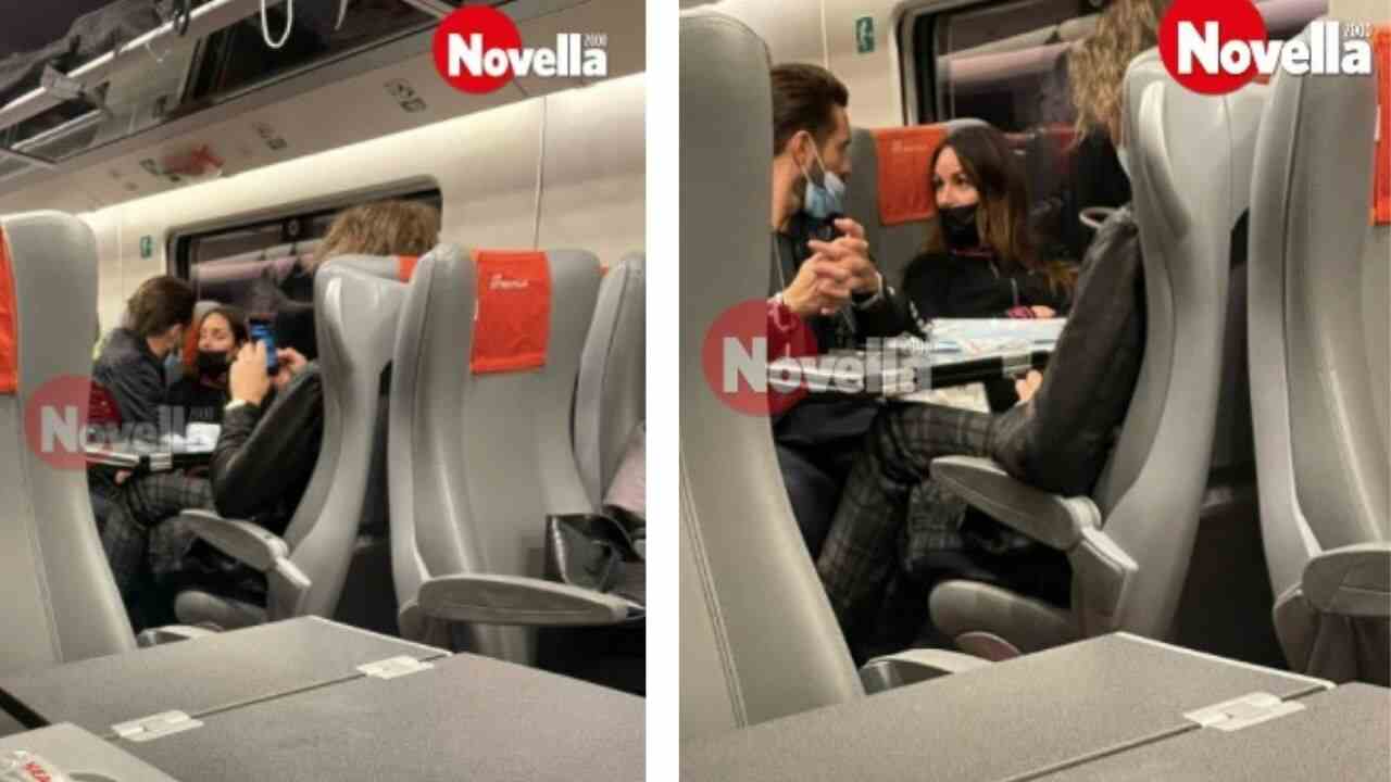 Alex Belli e Delia Duran lite sul treno