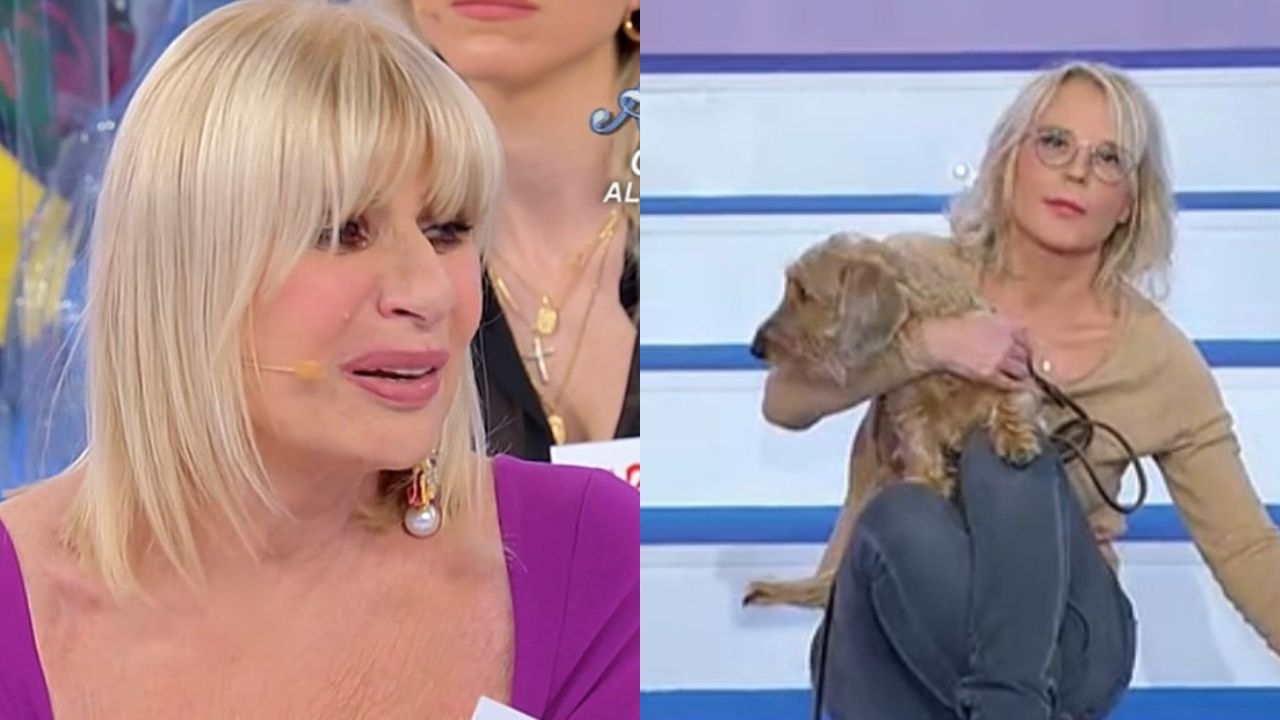 ued, gemma piange, maria con il suo cane