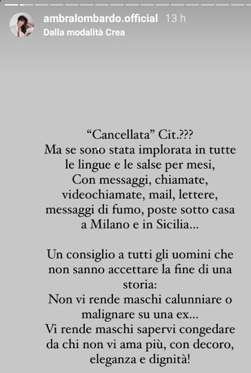 Ambra Lombardo si scaglia contro Kikò Nalli su Instagram