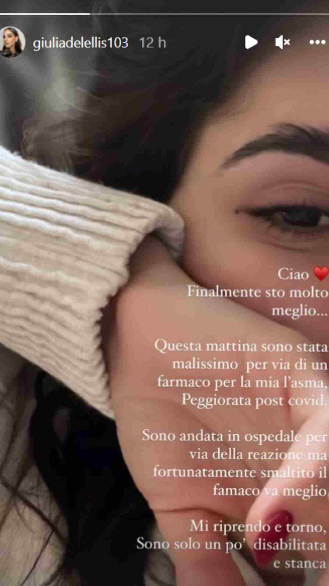 Giulia De Lellis storia problemi post Covid