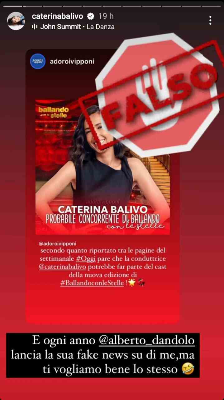 Caterina Balivo storia fake news Ballando con le Stelle