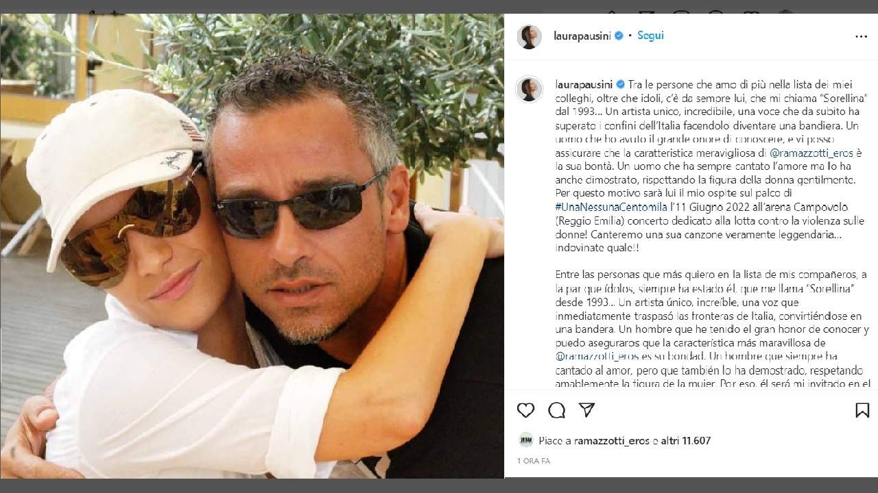 Eros Ramazzotti al concerto di Laura Pausini