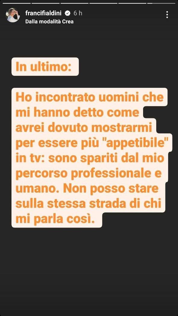 Francesca Fialdini sfogo Instagram uomini