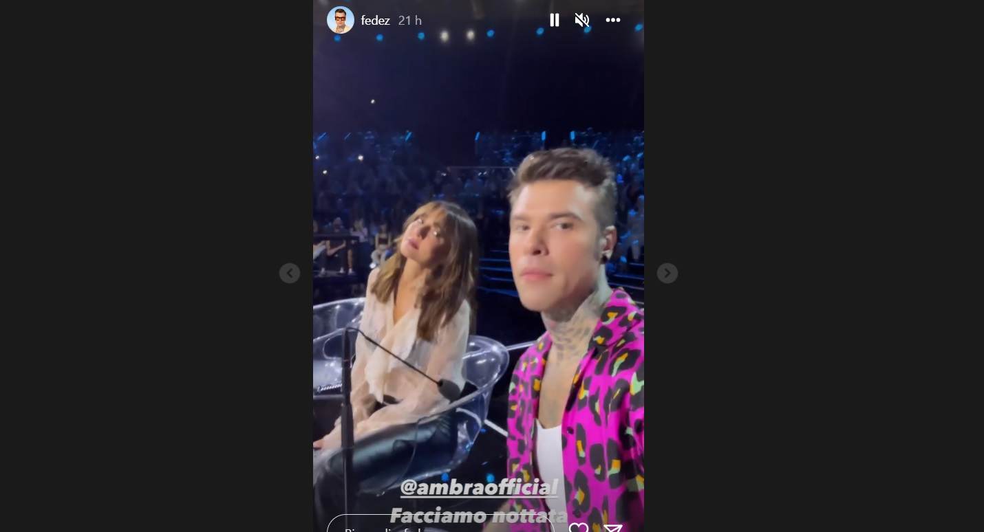 Fedez con Ambra, nottata a X Factor