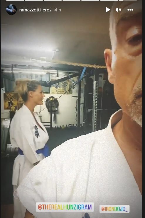 Michelle Hunziker ed Eros a Karate