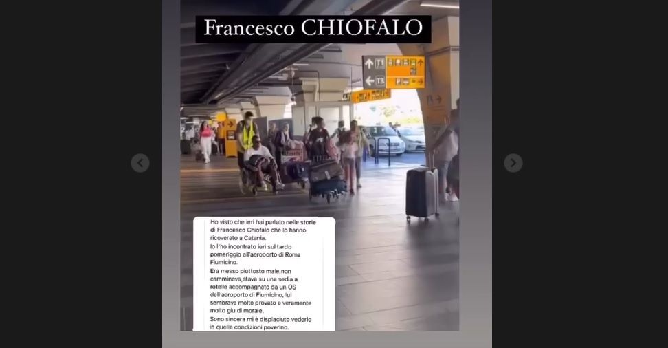 Francesco Ciovalo en el aeropuerto
