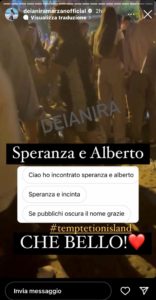 temptation island, speranza capasso incinta