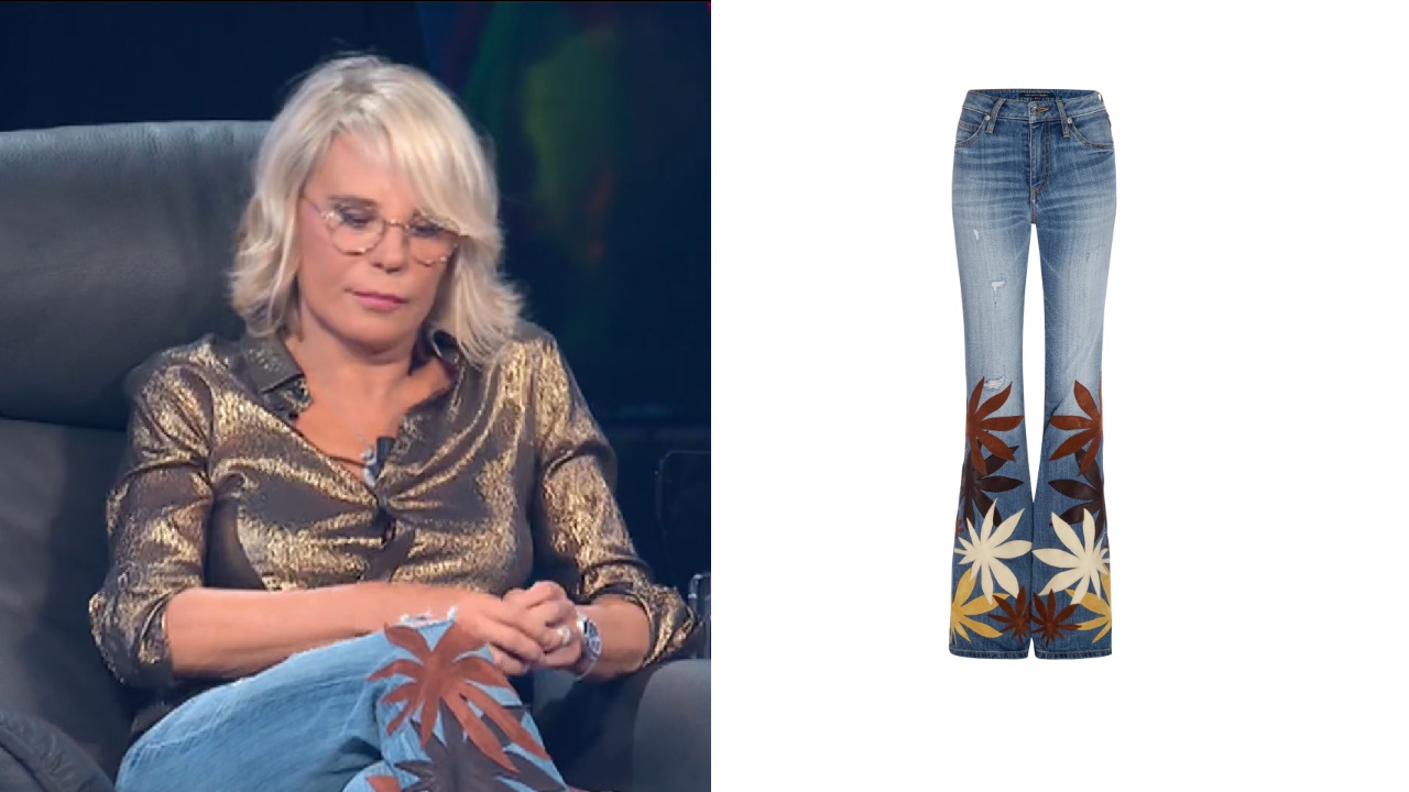 Maria De Filippi jeans e fiori