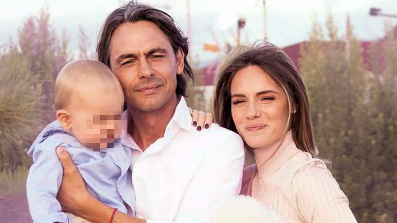 pippo inzaghi con figlio e compagna