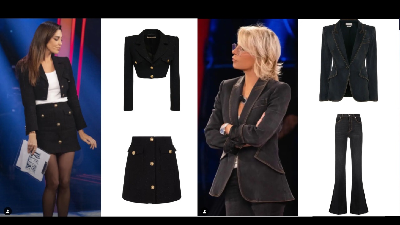 Maria De Filippi e Belen outfit