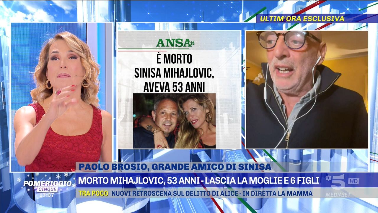 Mihajlovic, Pomeriggio 5