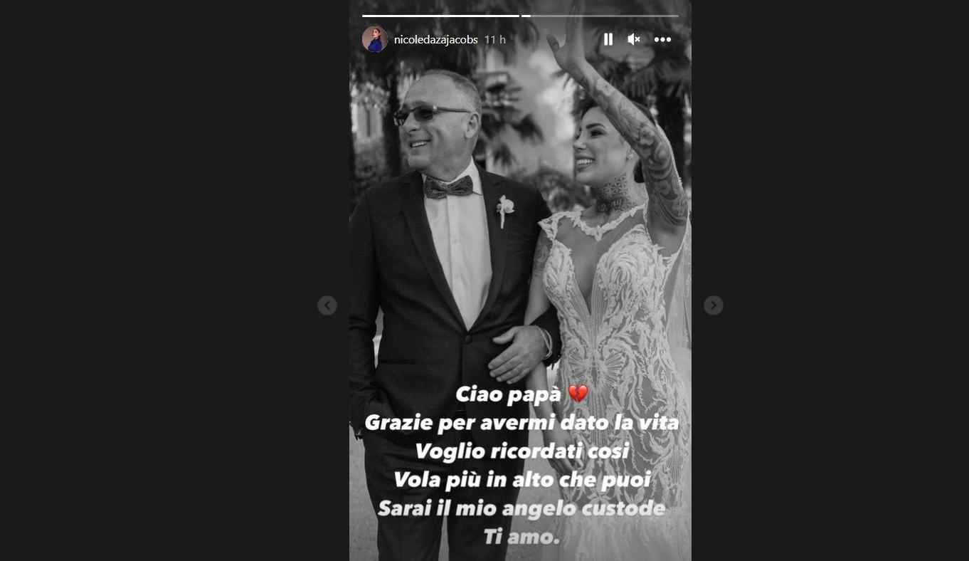 Nicole Daza, morto padre