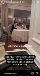 michelle riprende aurora e goffredo a cena