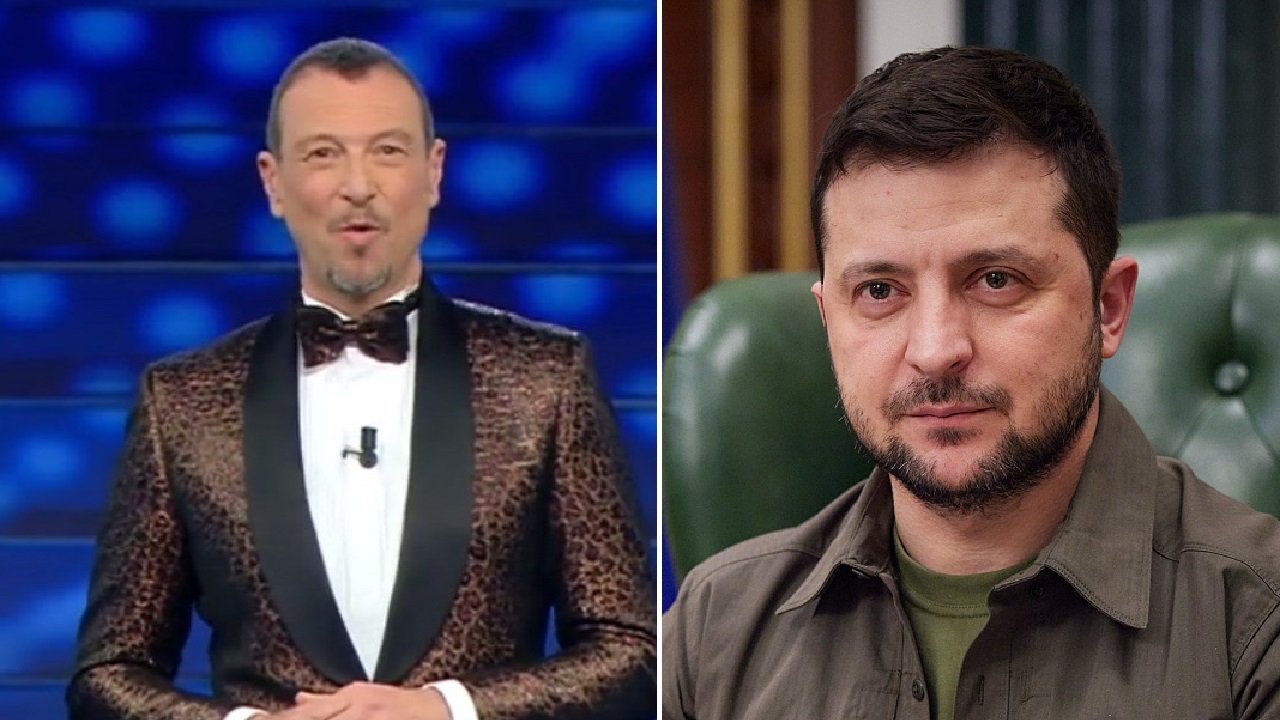 Amadeus e Zelensky a Sanremo