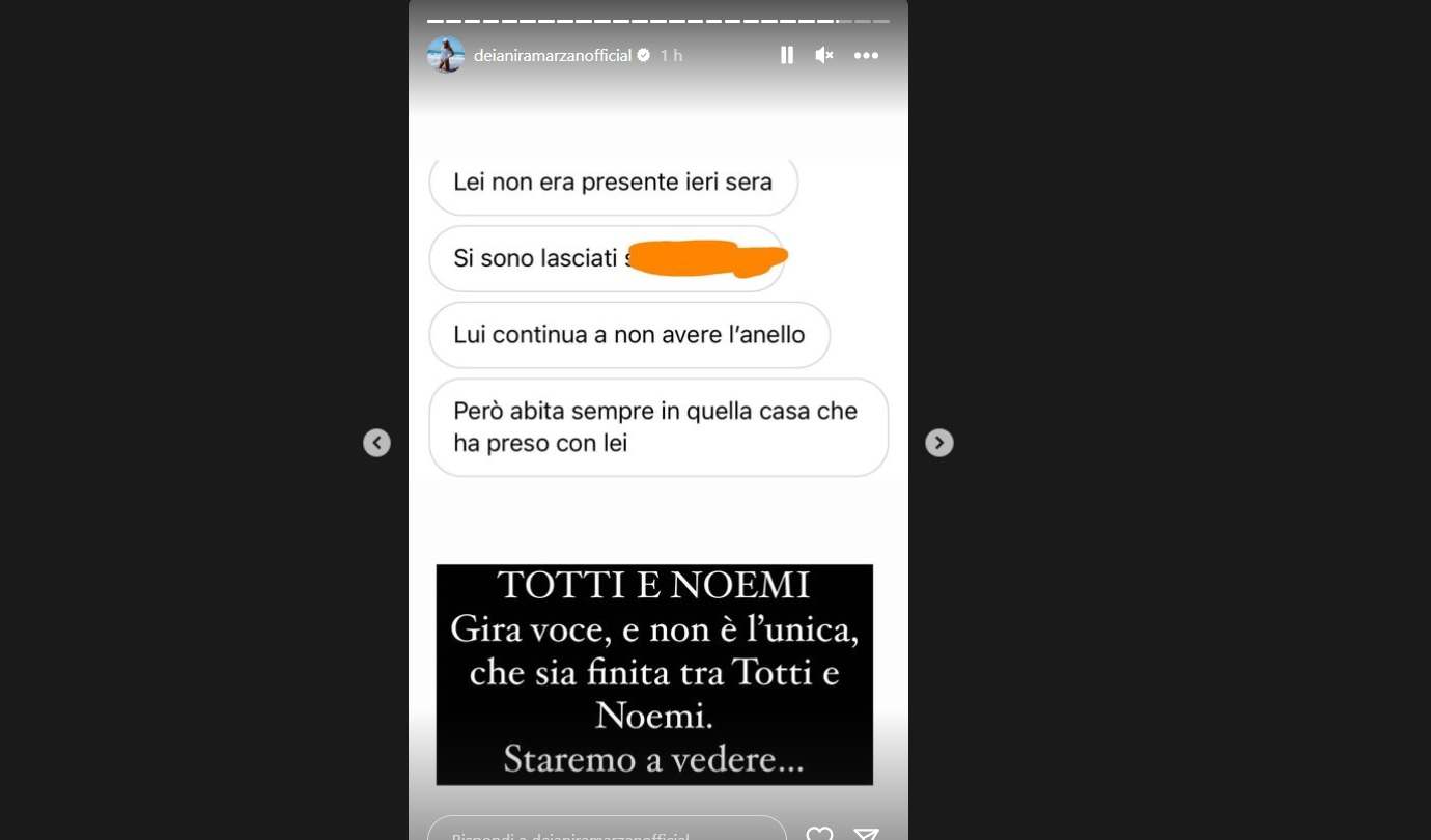 Totti e Noemi in crisi?