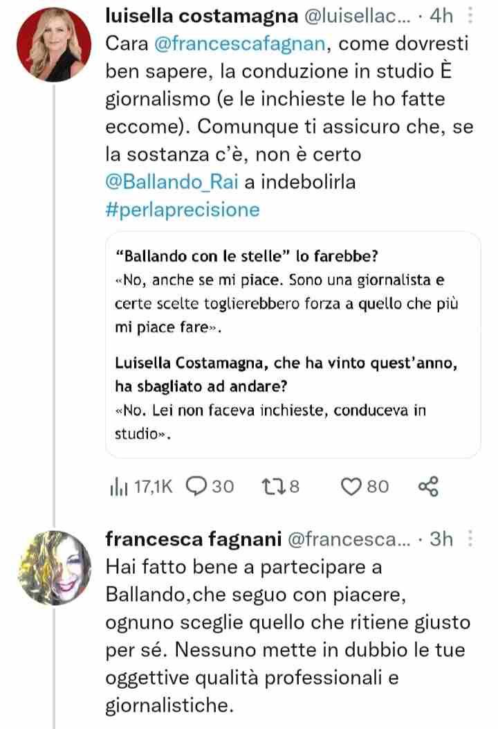Francesca Fagnani - tweet - Costamagna