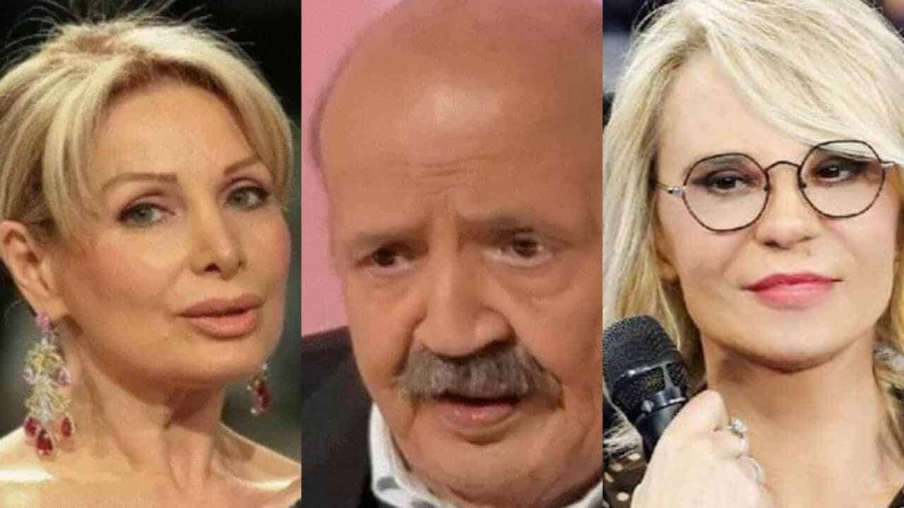 maurizio costanzo tra marta flavi e maria de filippi