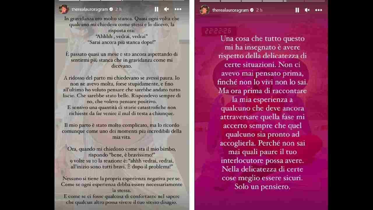 I pensieri di Aurora Ramazzotti sulla maternità.