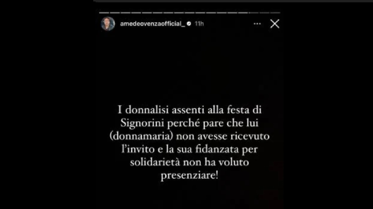 Amedeo Venza e l'indiscrezione sui Donnalisi