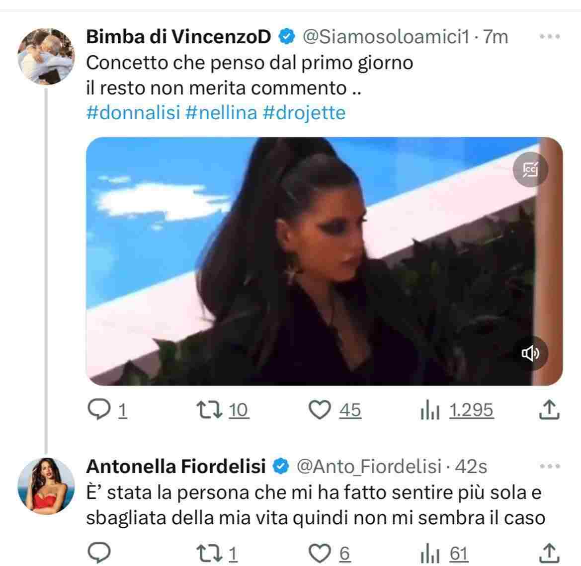 Antonella Fiordelisi - tweet contro Donnamaria