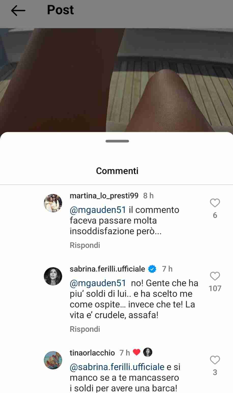 sabrina ferilli - commento - D'Alema