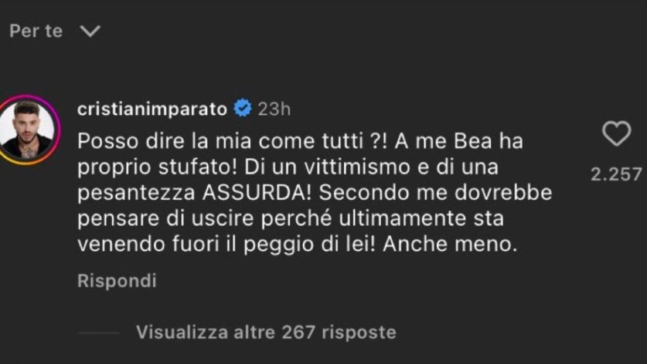 Cristian Imparato contro Beatrice Luzzi