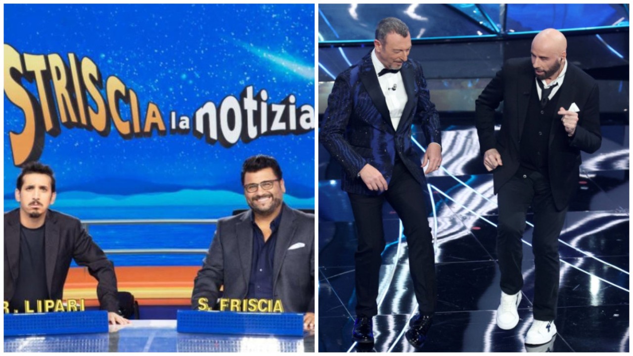 Striscia la Notizia torna su scarpe di John Travolta a Sanremo