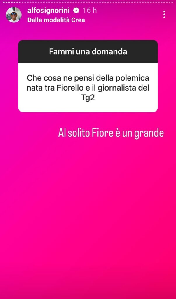 Alfonso Signorini dice la sua su quanto avvenuto tra Giacovazzo e Fiorello