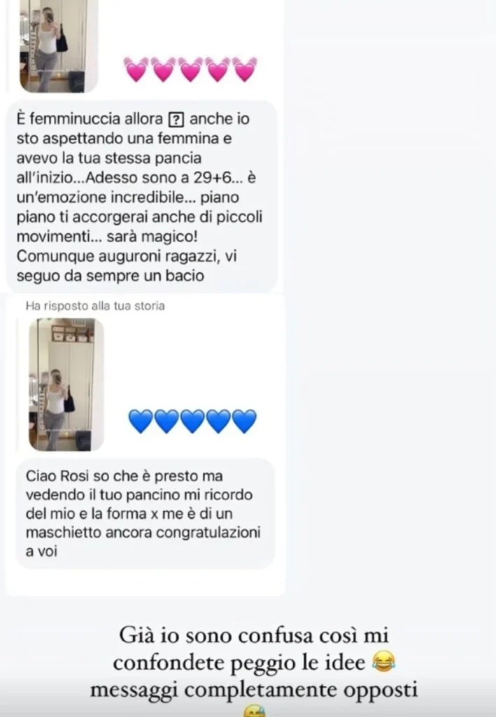 Rosalinda Cannavò risponde ai sospetti dei fan circa il sesso del bambino