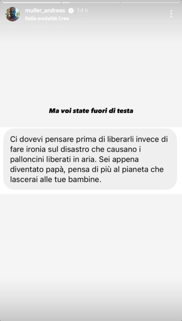 Muller risponde alle critiche ricevute per i palloncini