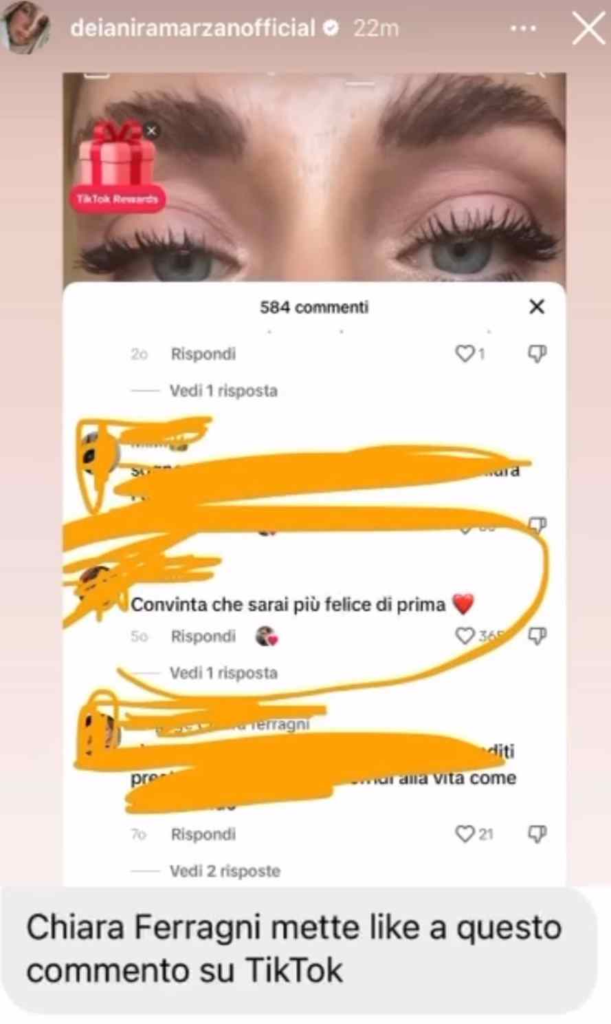 Chiara Ferragni lancia una frecciatina a Fedez