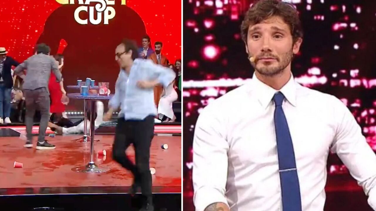 Stefano De Martino cade a Stasera tutto è possibile