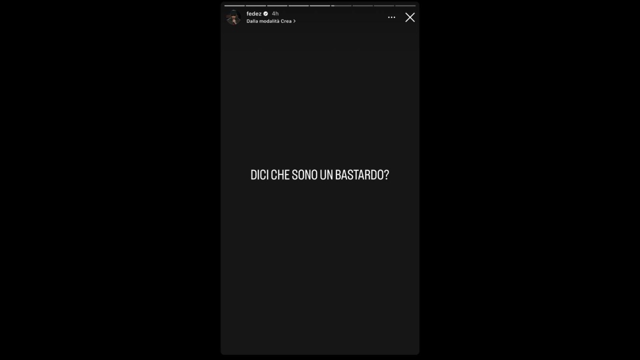 Story di Fedez sul nuovo singolo in uscita 