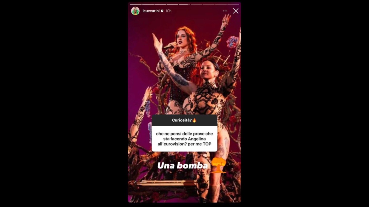 Story di Lorella Cuccarini su Angelina Mango all'Eurovision