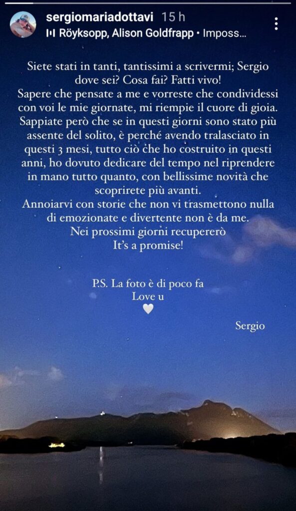 Sergio D'Ottavi è tornato sui social