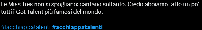 Il web commenta l'Acchiappatalenti