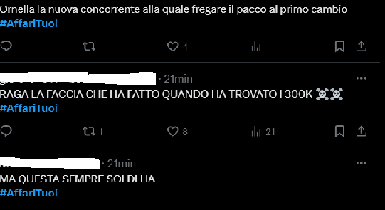 Il web commenta Affari tuoi