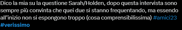 Il web commenta le risposte di Sarah e Holden a Verissimo