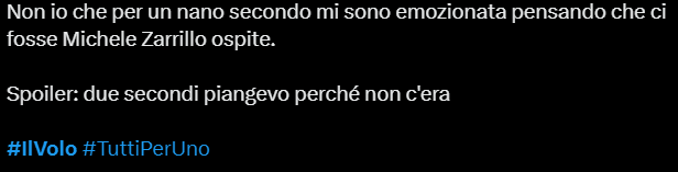 Il web commenta l'assenza di Michele Zarrillo