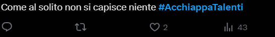 Il web commenta l'Acchiappatalenti
