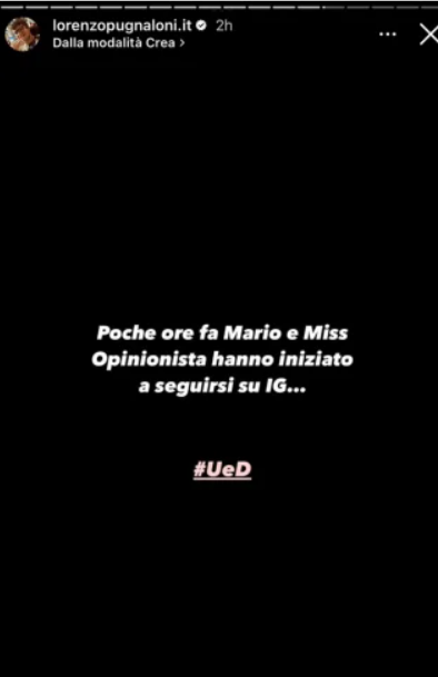 Mario segue sui social Cristina