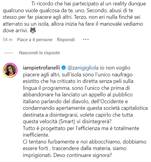 Pietro Fanelli risponde alle polemiche