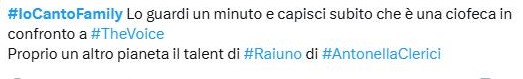 twitter di commento io canto