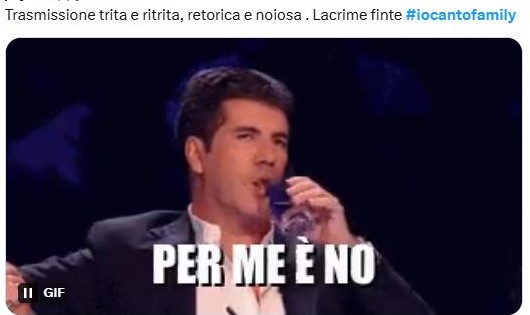 twitter di commento io canto