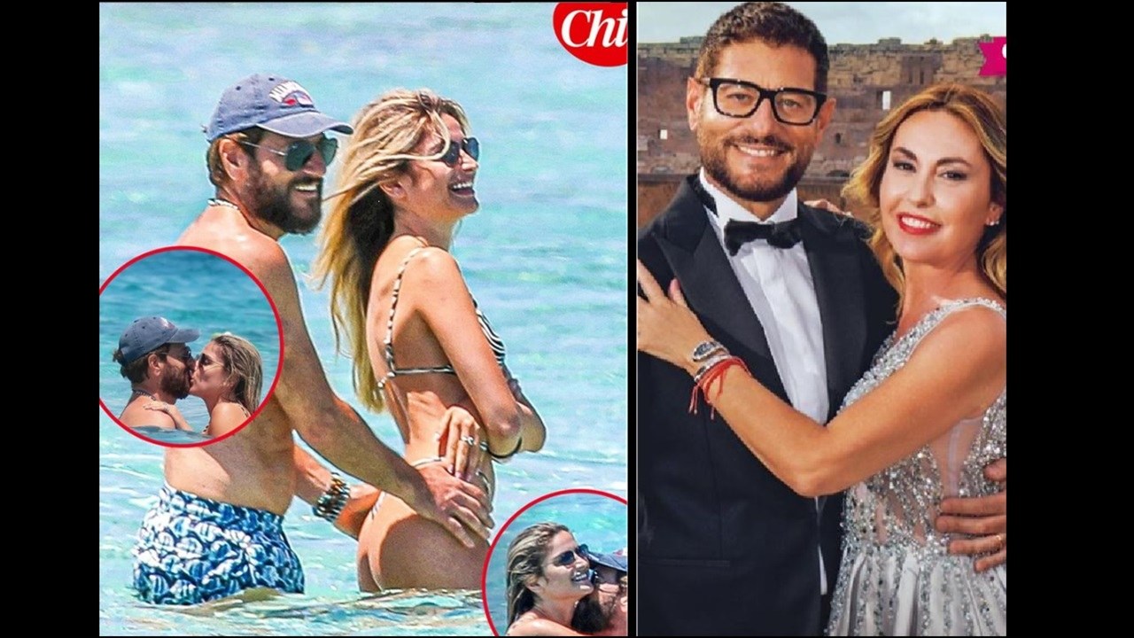 Enrico Papi e l'ex Miss Italia Claudia Motta