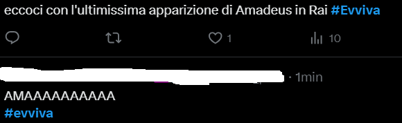 Il web commenta Amadeus ad Evviva!
