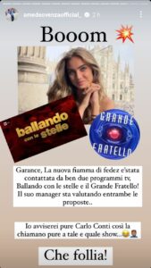 Amedeo Venza annuncia che Garance Authié è stata contattata da Ballando con le Stelle e Grande Fratello